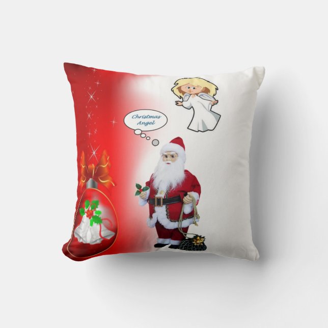 Christmas Throw Pillow, Christmas Angel Throw Pillow (Front)