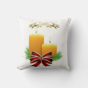 Christmas Throw Pillow, Christmas Candle Throw Pillow
