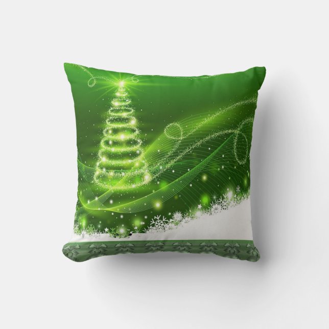 Christmas Throw Pillow, Christmas Tree Throw Pillow (Front)