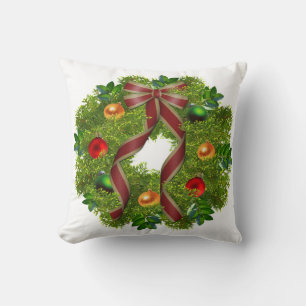 Christmas Throw Pillow/Christmas Wreath Pillow