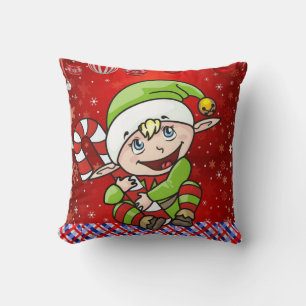Christmas Throw Pillow, Elf Pillow