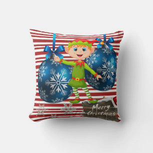 Christmas Throw Pillow, Elf Stripe Throw Pillow