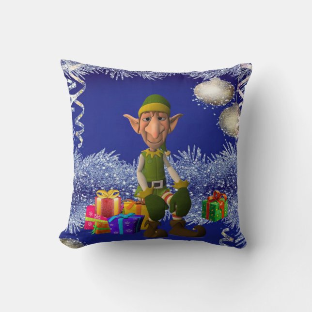 Christmas Throw Pillow, Elf Throw Pillow (Front)