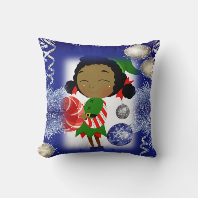 Christmas Throw Pillow, Elf Throw Pillow (Front)