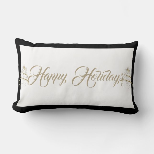 Christmas Throw Pillow-Happy Holidays Lumbar Pillow (Front)