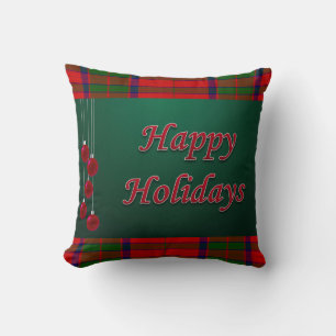 Christmas Throw Pillow, Happy Holidays Throw Pillow