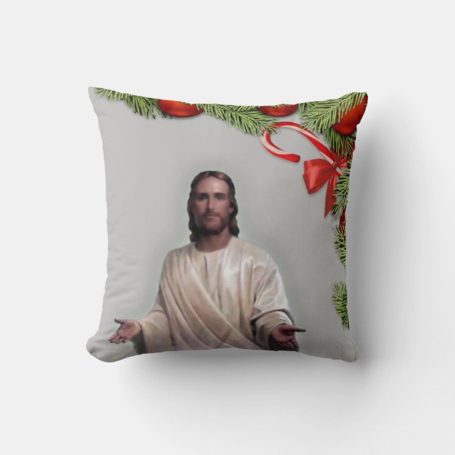 Christmas Throw Pillow, Jesus Christ Pillow (Front)