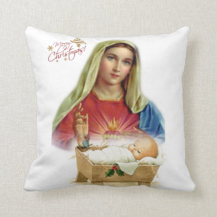 Christmas Throw Pillow, Jesus Christ Throw Pillow