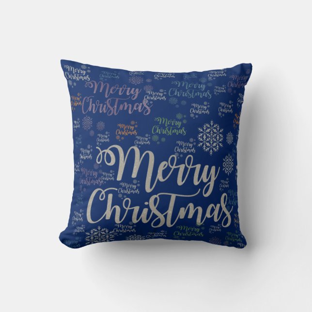 Christmas Throw Pillow, Merry Christmas Pillow (Front)