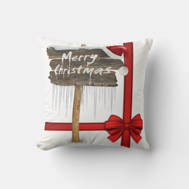 Christmas Throw Pillow, Merry Christmas Throw Pillow (Front)