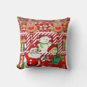 Christmas Throw Pillow, Mrs. Claus Santa Throw Pillow