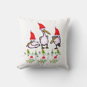 Christmas Throw Pillow, Pelican Fish  Pillow