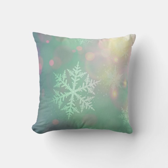 Christmas Throw Pillow/Snowflakes Pillow (Front)