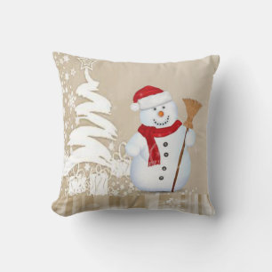 Christmas Throw Pillow Snowman