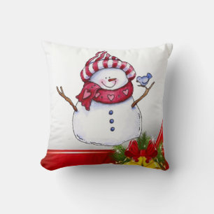 Christmas Throw Pillow Snowman