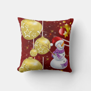 Christmas Throw Pillow Snowman