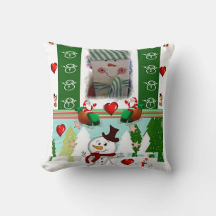 Christmas Throw Pillow Snowman