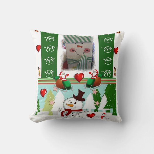 Christmas Throw Pillow Snowman (Front)