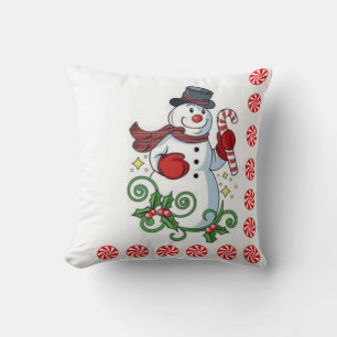 Christmas Throw Pillow Snowman