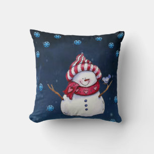 Christmas Throw Pillow Snowman