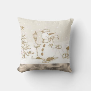 Christmas Throw Pillow Snowman