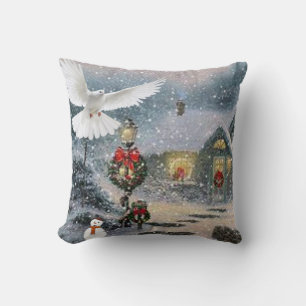 Christmas Throw Pillow Snowman