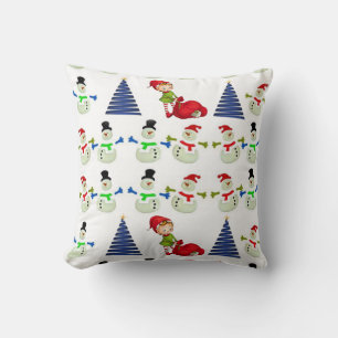 Christmas Throw Pillow Snowman