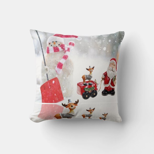Christmas Throw Pillow Snowman (Front)