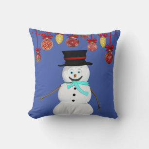Christmas Throw Pillow Snowman