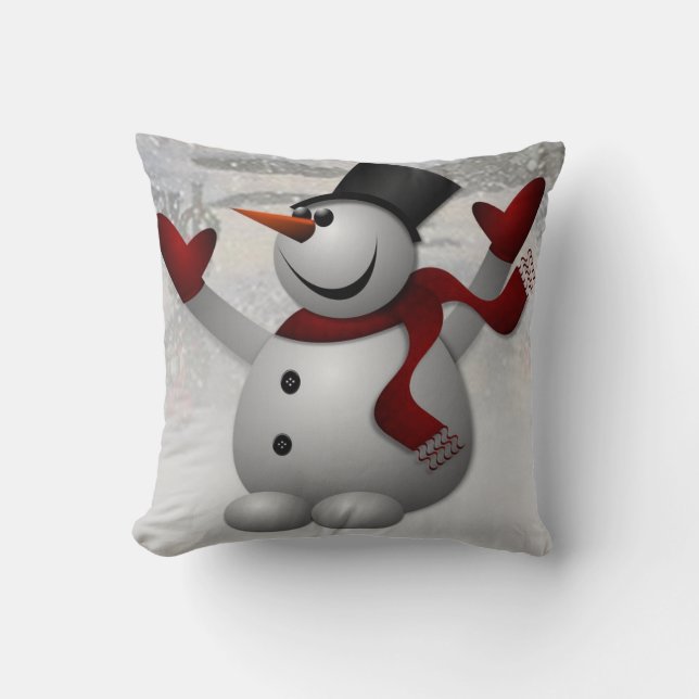 Christmas Throw Pillow Snowman (Front)
