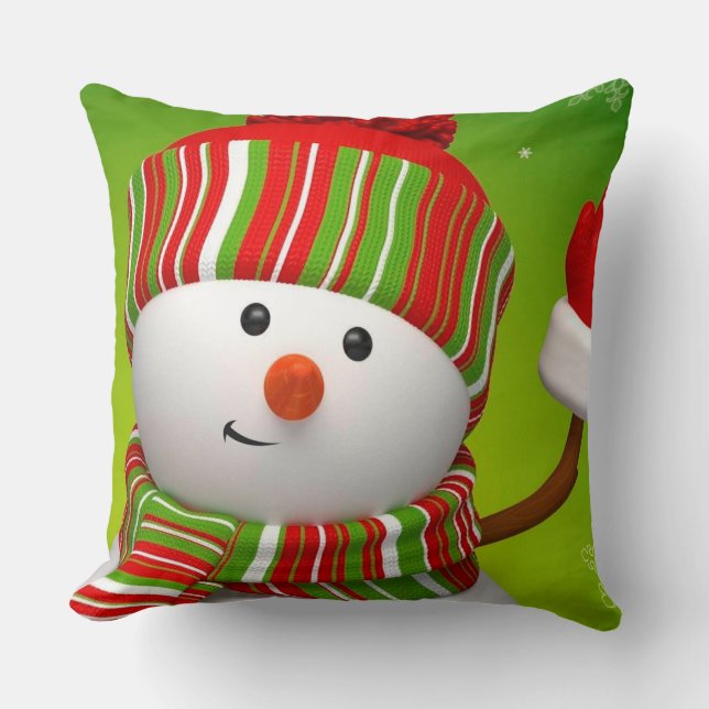 Christmas Throw Pillow/Snowman Pillow (Front)