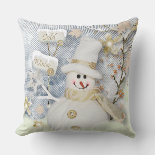 Christmas Throw Pillow/Snowman Pillow
