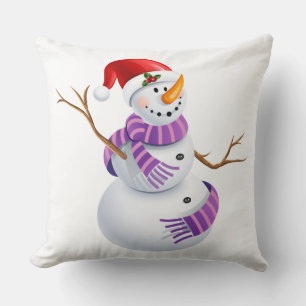 Christmas Throw Pillow-Snowman Pillow