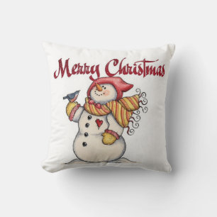Christmas Throw Pillow/Snowman Pillow
