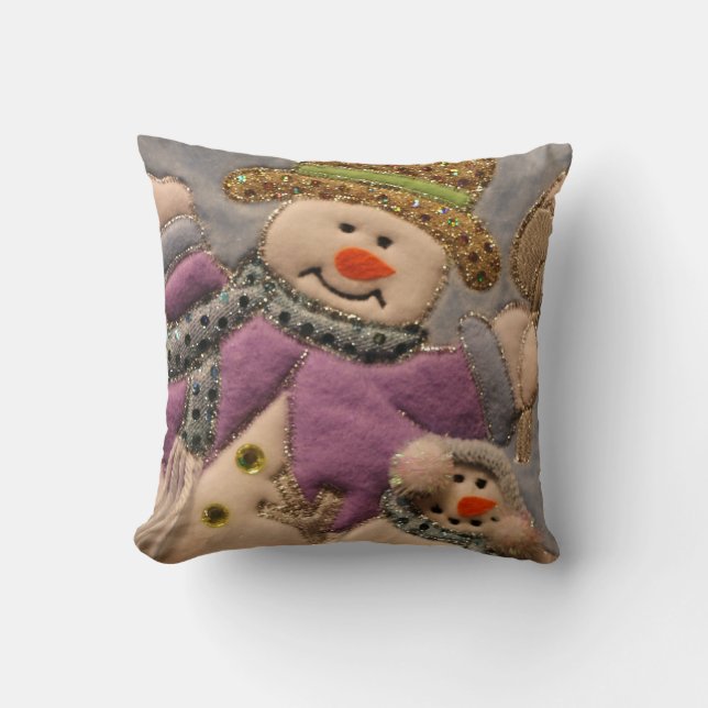 Christmas Throw Pillow/Snowmen Pillow (Front)