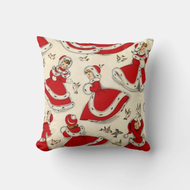 Christmas Throw Pillow, Vintage Pillow (Front)