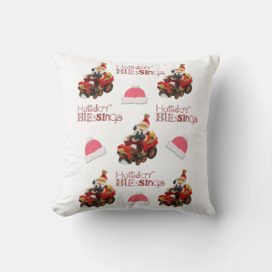 Christmas Throw Pillow, Vintage Santa Blessings Throw Pillow