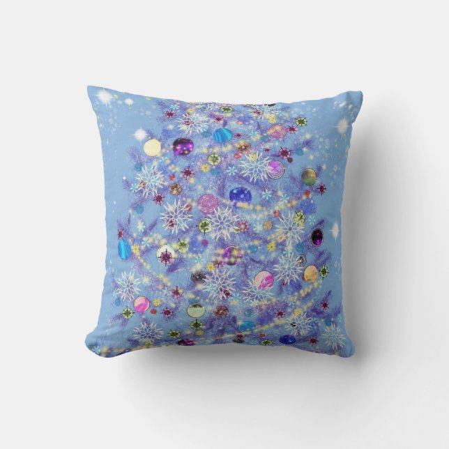 Christmas Throw Pillow with Christmas Tree (Front)