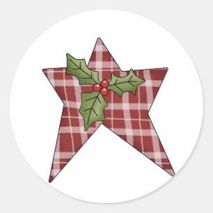 Christmas Thyme · Star & Holly Classic Round Sticker