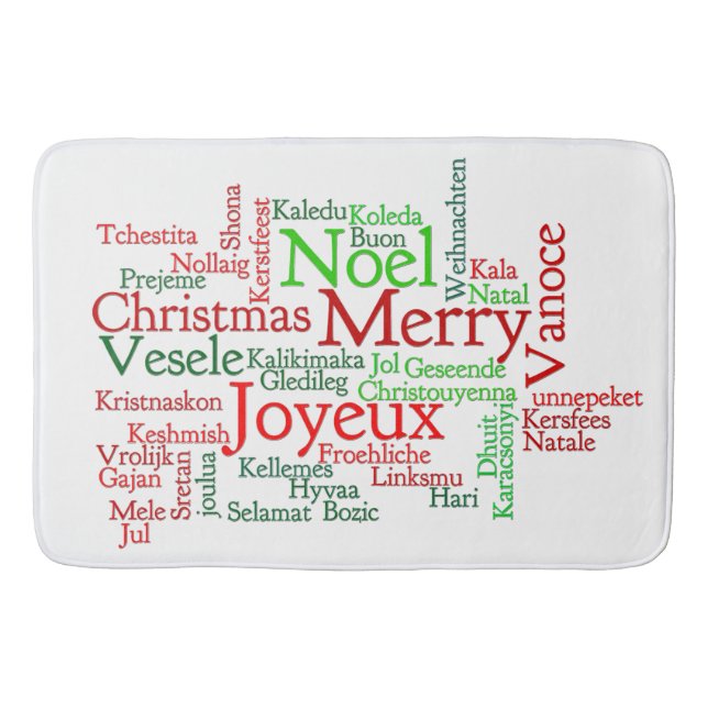 Christmas Tidings Around The World Bath Mat (Front)