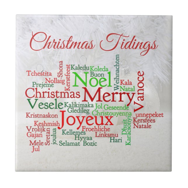 Christmas Tidings Around The World Tile (Front)