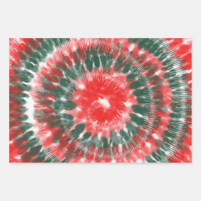 Christmas Tie Dye Decoration Xmas Gift Pattern Wrapping Paper Sheet (Front)