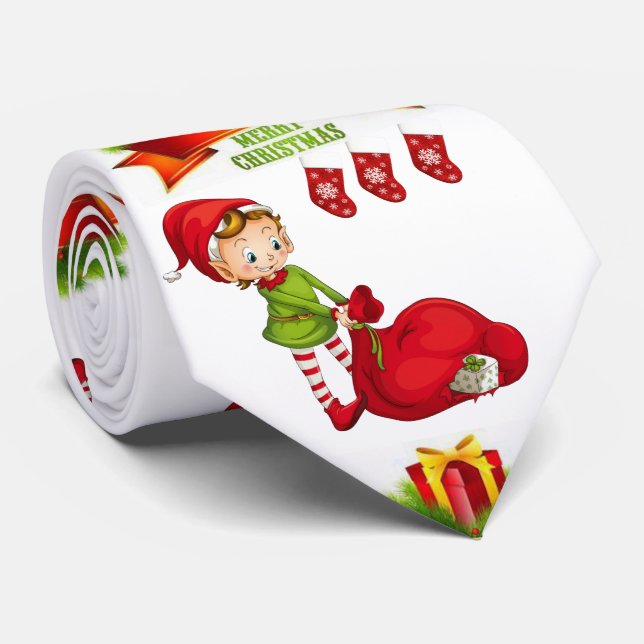 Christmas Tie, Elf Tie (Rolled)
