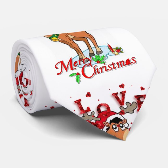 Christmas Tie, Love Tie (Rolled)