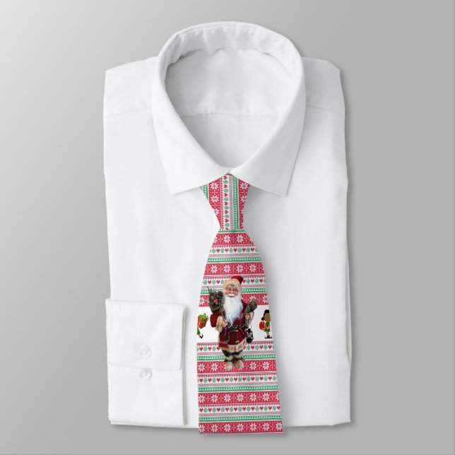 Christmas Tie, Santa Tie (Tied)