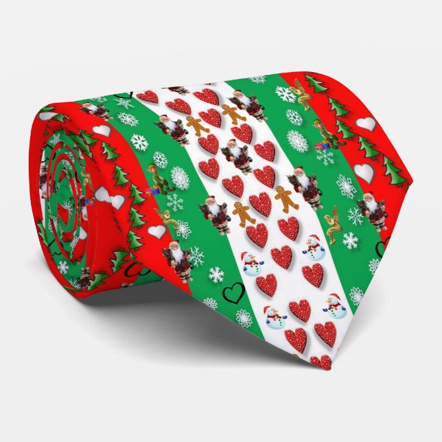 Christmas Tie, Santa Tie (Rolled)