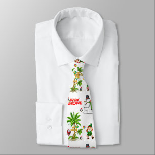 Christmas Tie, Summer Beach Santa Tie