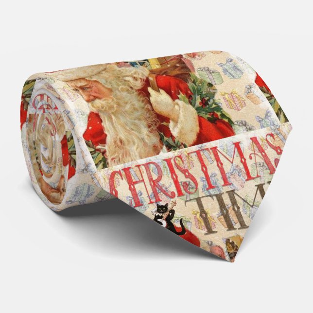 Christmas Tie, Vintage Tie (Rolled)