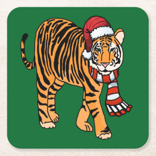 Christmas Tiger Cat Coaster