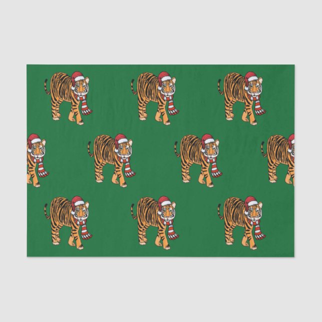 Christmas Tiger Tissue Paper (Front)